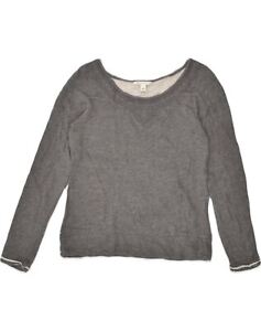 BANANA REPUBLIC Womens Top Long Sleeve UK 12 Medium Grey Cotton AD08
