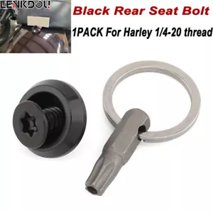 Para Harley Guardabarros Asiento Perno Antirrobo Negro CNC Anillo Sportster Touring Softail - Imagen 1 de 10