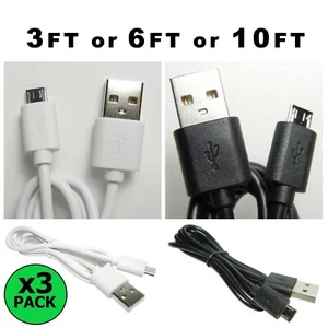 3x PACK Micro USB Cable Data Sync Fast Charger Cord Charging For Android Phone - Picture 1 of 13