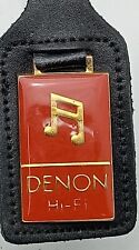 Vintage Denon Hi-Fi Keyring Enamel & Leather Retro Music Stereo