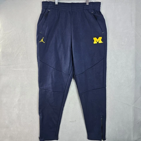 Michigan Wolverines Jordan 465 Fleece Sweatpants Mens Large Navy Blue Jumpman Cover