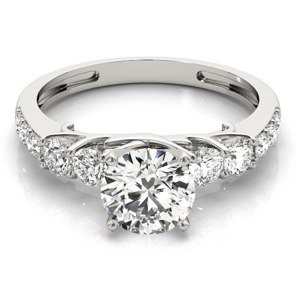 1.62 Ct Round Cut Lab Created Diamond Engagement Ring 14K White Gold Size 6 - Image 1 of 4