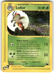 Ledian Non-Holo Rare 15/144 - 2003 Skyridge E-Series Rare Pokemon Card NM - Picture 1 of 2