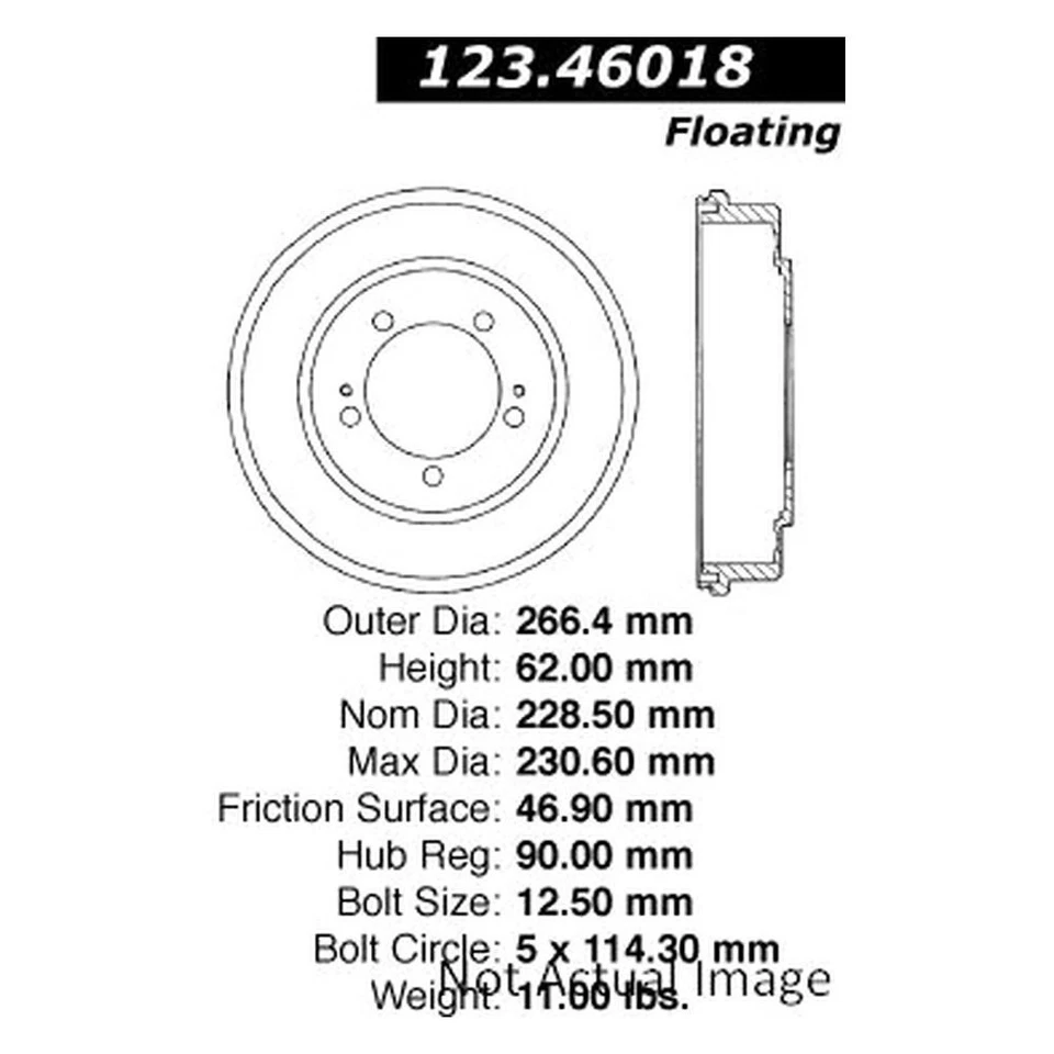 For Mitsubishi Eclipse 95-05 Centric 123.46018 C-Tek Standard Rear Brake Drum — 第 1/1 张图片
