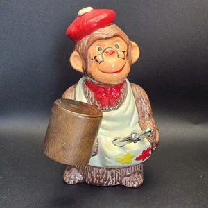 Vintage McCrory Ceramic Monkey Nut Cracker Mallet Pick Set Earthenware 7.5" - Picture 1 of 10