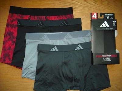 Boys/Teens NWT ADIDAS/TekGear Boxer Briefs 4prs Red Gray Microfiber YXL(115-135) - Image 1 of 4