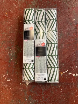 LOTE DE 3 ROLLOS Papel Pintado Pelar y Pegar Espiga Verde Gato Coquillette Foto 1 de 4