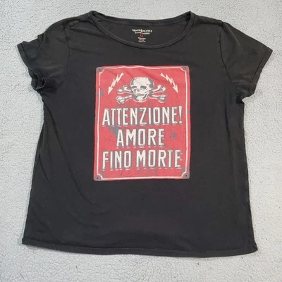 Camisa Top Ralph Lauren Denim & Supply Mujer Extra Grande Negra Roja Calavera Casual Foto 1 de 4