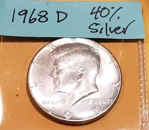 1968-D Silver 40% JFK Half Of Dollar Uncirculated Rare And Highly Collectable - Picture 1 of 3