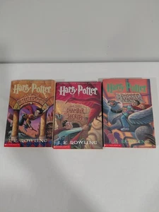 Harry Potter Book Lot Paperback Books J.K. Rowling Year 1 2 3 1st Scholastic ed. - Picture 1 of 2