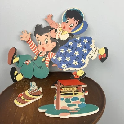 De colección 1949 Dolly Toy Company "Jack And Jill" Pinups Madre Ganso 6011 Foto 1 de 4