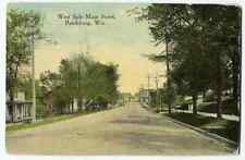 012313 Homes along Main Street Reedsburg Wi Wisconsin Vintage Postcard 1913