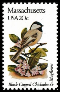 US 1973 or 1973a State Birds & Flowers Massachusetts 20c single MNH 1982 - Picture 1 of 1