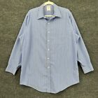 Brooks Brothers Dress Shirt Mens 16.5 33 Blue White Striped Traditional Fit