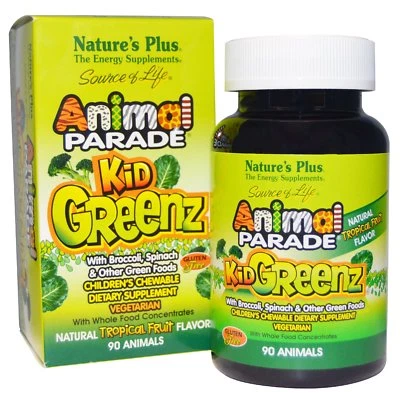Kid Greenz, Natural Tropical Fruit Flavor (90 Animals) - Nature's Plus € 128,52 - Immagine 1 di 2