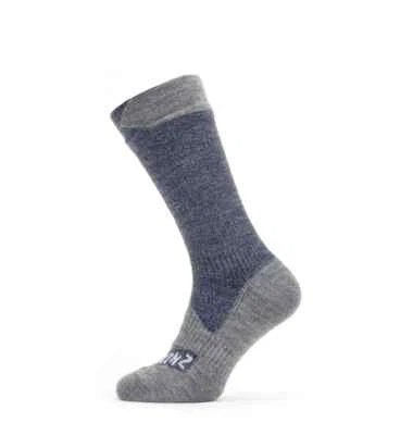 Sealskinz Raynham Waterproof All Weather Mid Length Sock - Navy/Grey Marl - Image 1 of 2