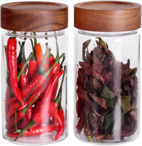 with Screw Cap (2-Units) Kitchen Jars, 580ML*2 Food Storage Canisters,Clear,S... - Picture 1 of 1