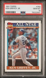 1991 Topps  All-Star  Ken Griffey Jr.  PSA 10  Seattle Mariners  Cincinnati Reds