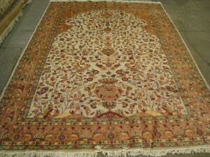 Mehrab Vase Life Exclusive Area Rug Wool Silk Hand Knotted Carpet (10 x 7)'