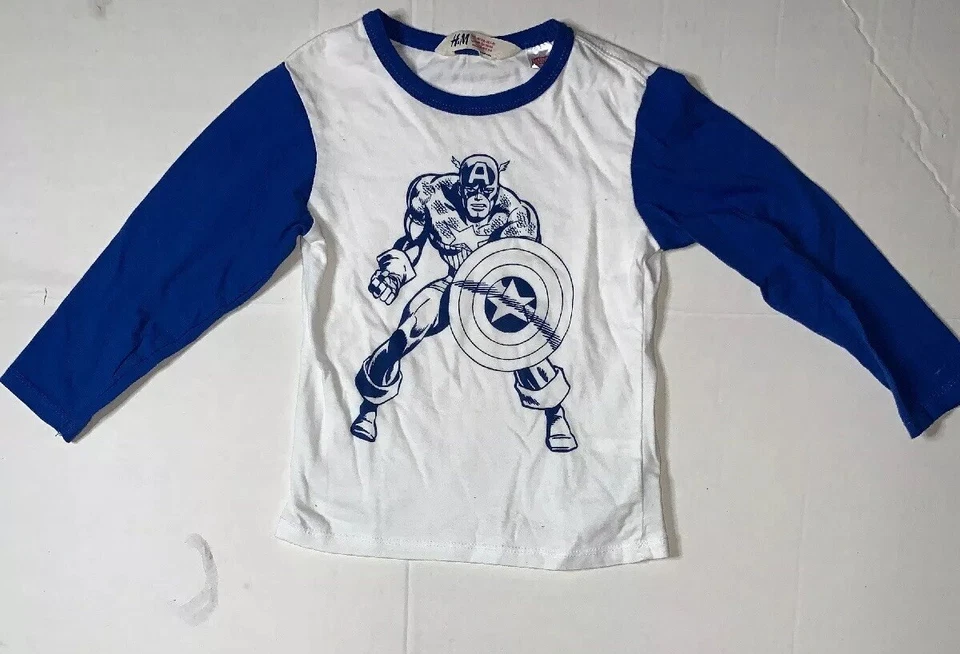 Camiseta Gráfica H&M Marvel Comics Capitán América de segunda mano para niños (talla 2-4 años) Foto 1 de 4