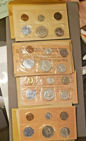 US Treasury 1960 1961 1962 1963 US Mint Proof Sets Silver Uncirculated Cover