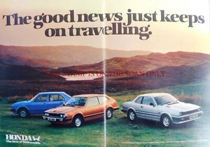 HONDA Range of Motor Cars ADVERT Vintage Original 1980 Print Ad 703/56 - Picture 1 of 1