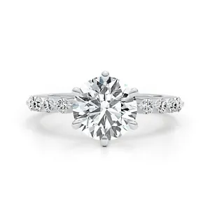 14K White Gold Engagement Ring Lab-Created 2.5ct Diamond VS1 F Rare Gift Jewelry - Picture 1 of 10