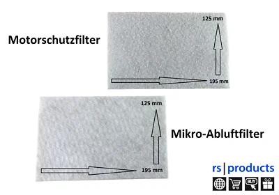 RS-PRODUCTS Universal Mikro-Abluftfilter + Motorschutzfilter für Staubsauger zuschneidbar