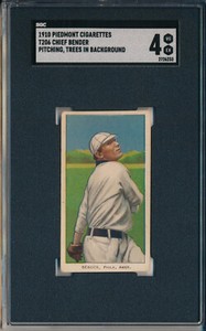 T206 PIEDMONT - CHIEF BENDER PITCHING, WITH TREES - SGC 4 VG-EX (SVSC)-CENTERED!