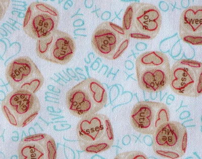 TELA CUARTO GRASA ABRAZOS AMOR BESOS CORAZONES DADOS DE SAN VALENTÍN 100% ALGODÓN FQ Foto 1 de 2