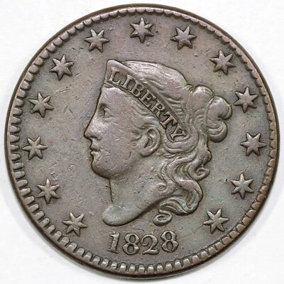 1828 1c N-6 Matron Head Large Cent  - Image 1 of 2