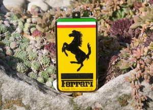 VINTAGE ENAMEL AUTOMOBILE CAR BADGE # FERRARI CLUB GERMANY MEETING DRESDEN 2001 - Picture 1 of 2