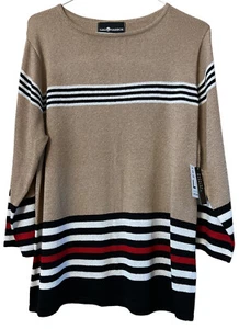Women's SAG HARBOR Acrylic, Rayon, Nylon Sweater Striped Size Large - Picture 1 of 5