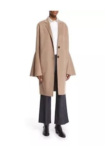 Derek Lam Camel Bell Sleeve Wool Long Coat Jacket Sz 44 Italian /US 8 Designer - Picture 1 of 15