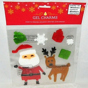 CHRISTMAS Window Gels SANTA W/ REINDEER AND GIFTS - Picture 1 of 1