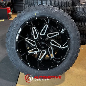 5 22x12 Vision Spyder Black Wheels 35" AT RT Tires 5x5 Jeep Wrangler JK JL - Picture 1 of 5