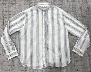 Zara Boys Blue White Stripe Shirt Size 9 - Picture 1 of 5