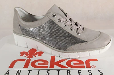 Rieker Women Lace-up Shoes, Loafers, Sneakers, Grey 53720 NEW! - Image 1 of 4