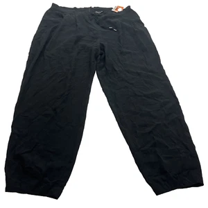 EILEEN FISHER Black Medium Pant Trousers Silk Back Zipper Tapered Leg Petite - Picture 1 of 15