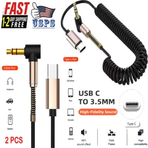 2X Type C to Aux Cable USB Type-C Male To 3.5mm Cord Car AUX Music Audio Adapter - Photo 1 sur 13