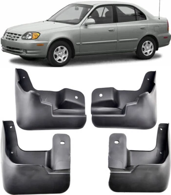 Genuine New Set Splash Guards Mud Flaps For 1997-2004 Hyundai Accent 4d GL Sedan - Image 1 of 4