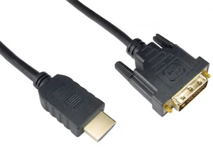 DVI to HDMI Cable Lead to Connect Computer PC Notebook Laptop to TV Monitor 1m - Picture 1 of 3
