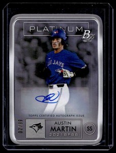 2021 Bowman Platinum Autographs Austin Martin Auto 02/99 Toronto Blue Jays