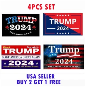 4PCS Set 6" x 4" Trump 2024 Bumper Stickers Take Save America Back Donald - Picture 1 of 7