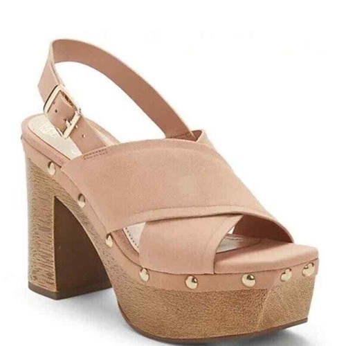 Scarpe zoccoli da donna Vince Camuto Jenvya plateau tacco a blocco marrone 8 5