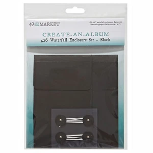 49 And Market Create-An-Album Waterfall Enclosure Set 4"X6"-Black - 3 Pack - Picture 1 of 1