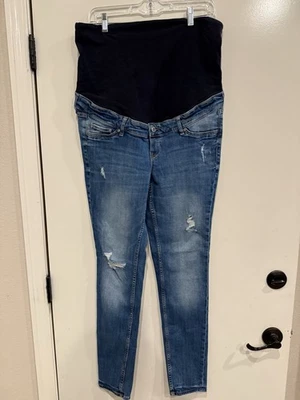 H&M Skinny Mama Maternity Blue Denim Jeans High Rib Women’s Size 14 36x30 - Image 1 of 3