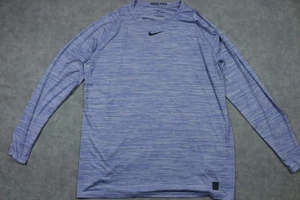 Nike Pro Shirt Mens 3XL Blue Long Sleeve Dri-FIT Athletic Training Pullover - Picture 1 of 9