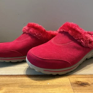 Skechers On-The-Go Joy Snuggly Mule taglia 10 largo rosa caldo scamosciato fuori pile all'interno - Foto 1 di 13