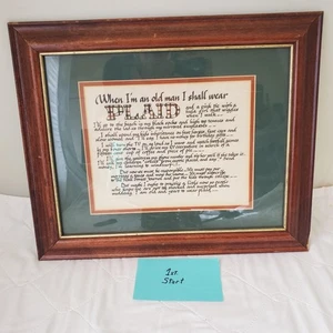 Laura Leiden "I shall wear PLAID" Framed Print By Calligraphy - Picture 1 of 3